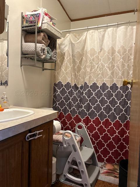 207 North Street Claude, TX 79019 - Photo 17 of 27 a utility room with a shower curtain and a sink