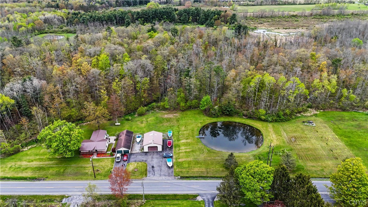 2254 Hanshaw Road Dryden, NY 13068 - Photo 47 of 47 Aerial View with Stock Pond