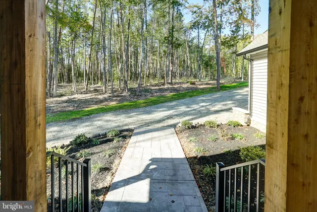 a view of a porch with a yard