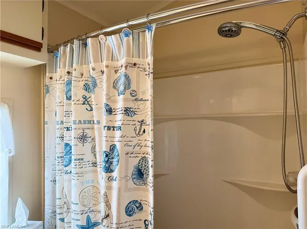a bathroom with a shower