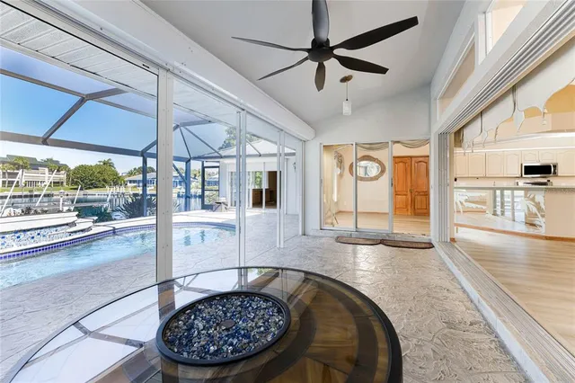 an aerial view of residential houses and outdoor space