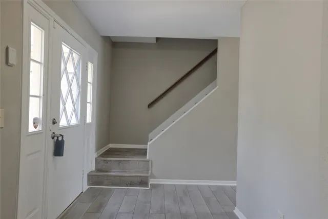a view of entryway with stairs