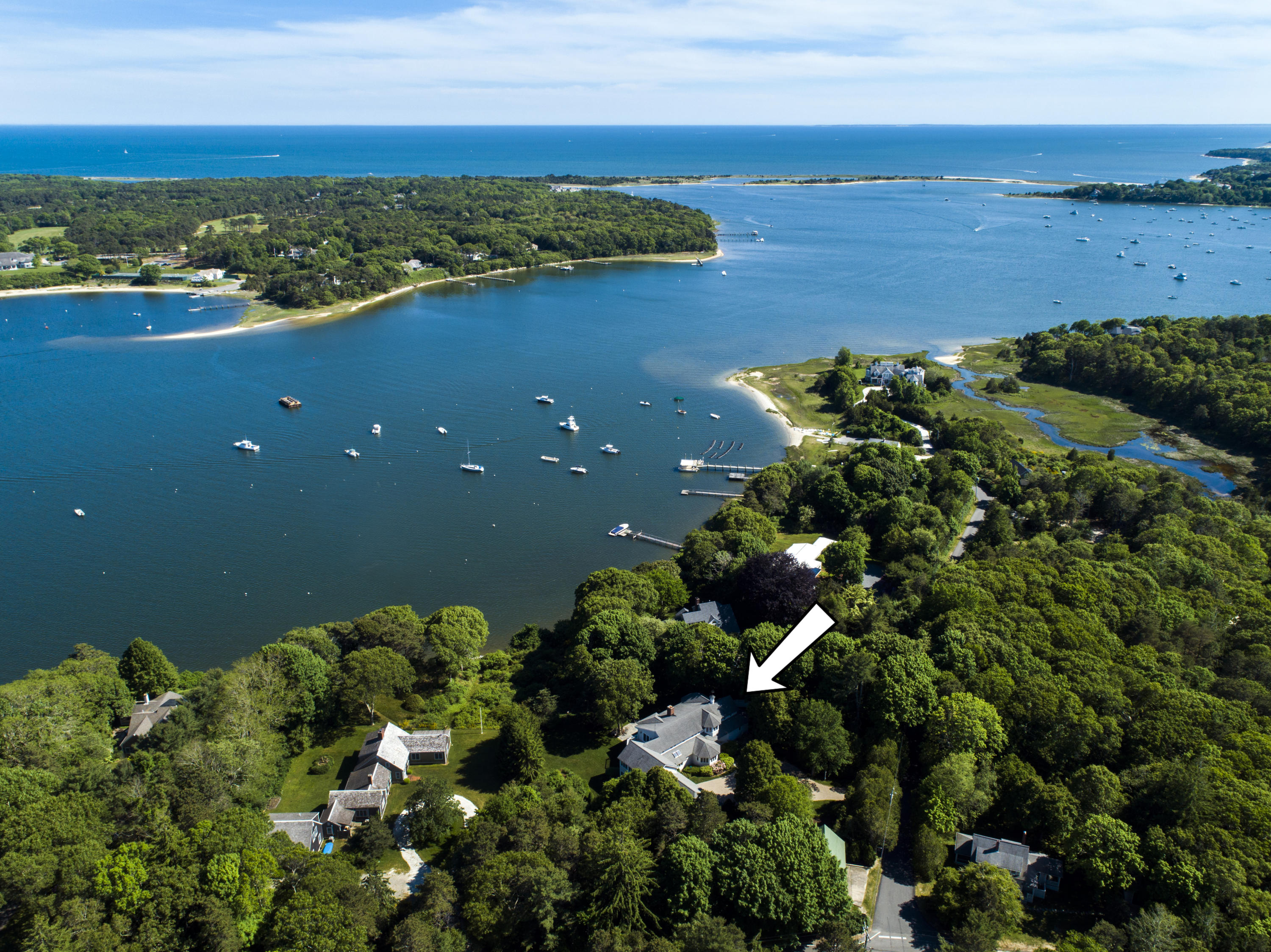 108 Little River Road Cotuit, MA 02635 - Photo 57 of 59 a view of a bunch of trees and houses
