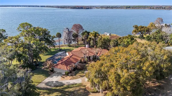 a view of a lake with a mountain view