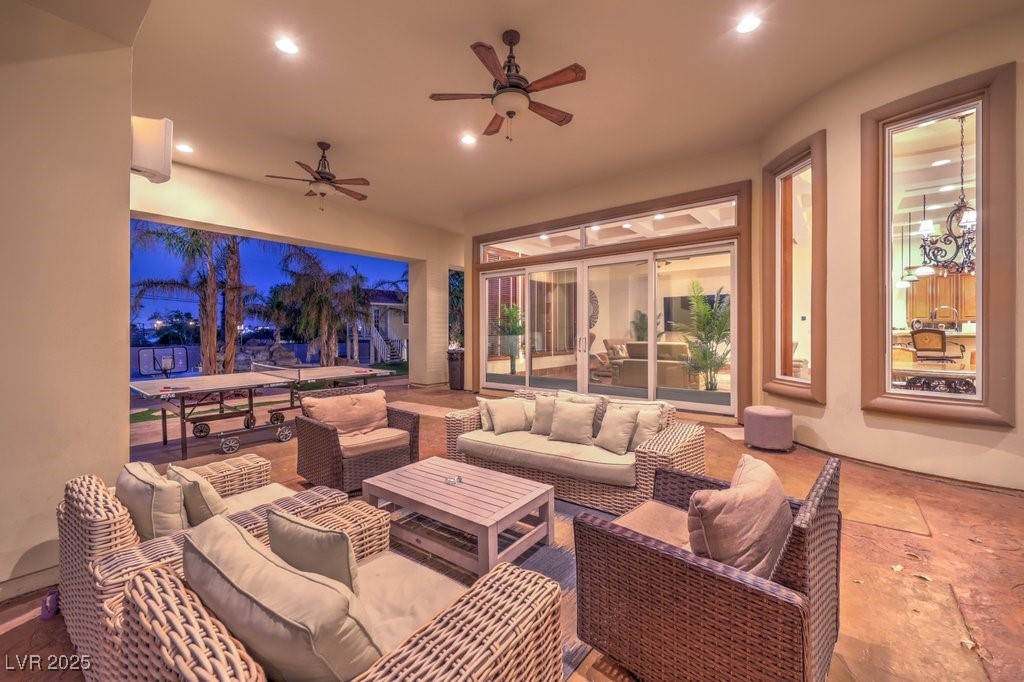 2780 El Camino Road Las Vegas, NV 89146 - Photo 10 of 90 View of patio with ceiling fan and outdoor lounge area
