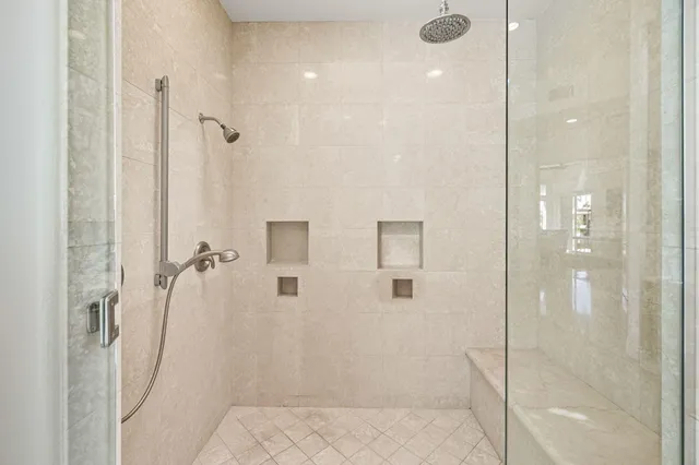 a view of a lake with sunset