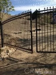 a view of a black gate