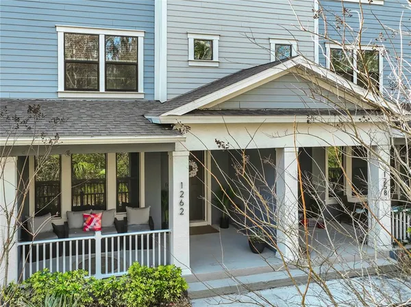 a view of a house with a porch