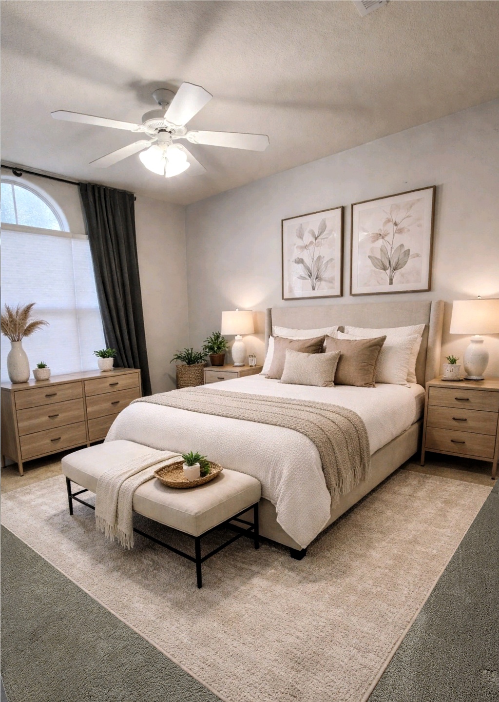 152 Silver Hawk Court Dripping Springs, TX 78620 - Photo 27 of 31 a bedroom with a bed lamp and paintings on the wall