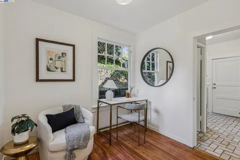a living room with a large window and a large window