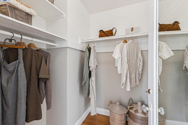 a view of a wooden deck and mountain view