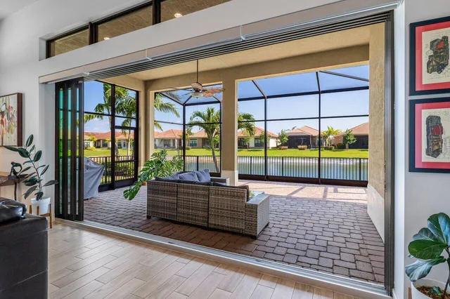 a view of outdoor space with seating area and furniture