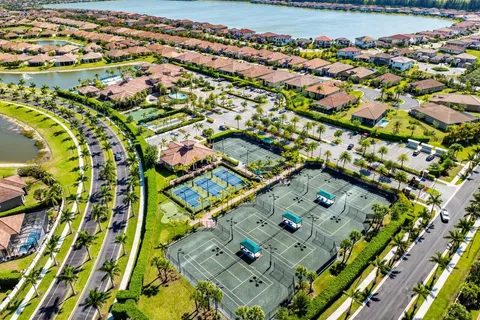 an aerial view of a city