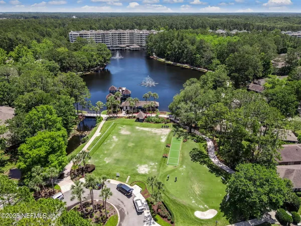 a view of a lake from a balcony