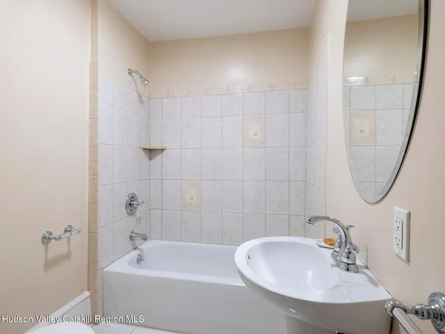 a view of a lake with a city