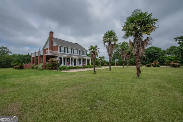 a view of a park with flower plants
