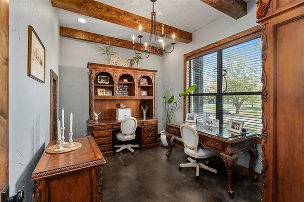 a room with furniture and a window