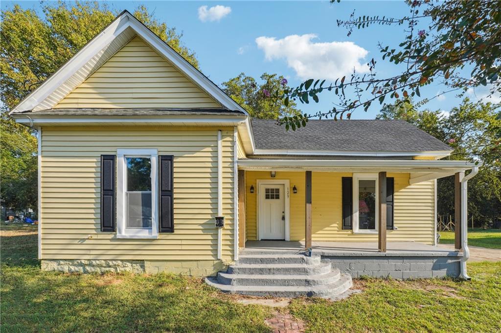 a front view of a house