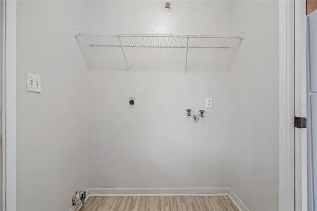 a view of a room with racks on the wall