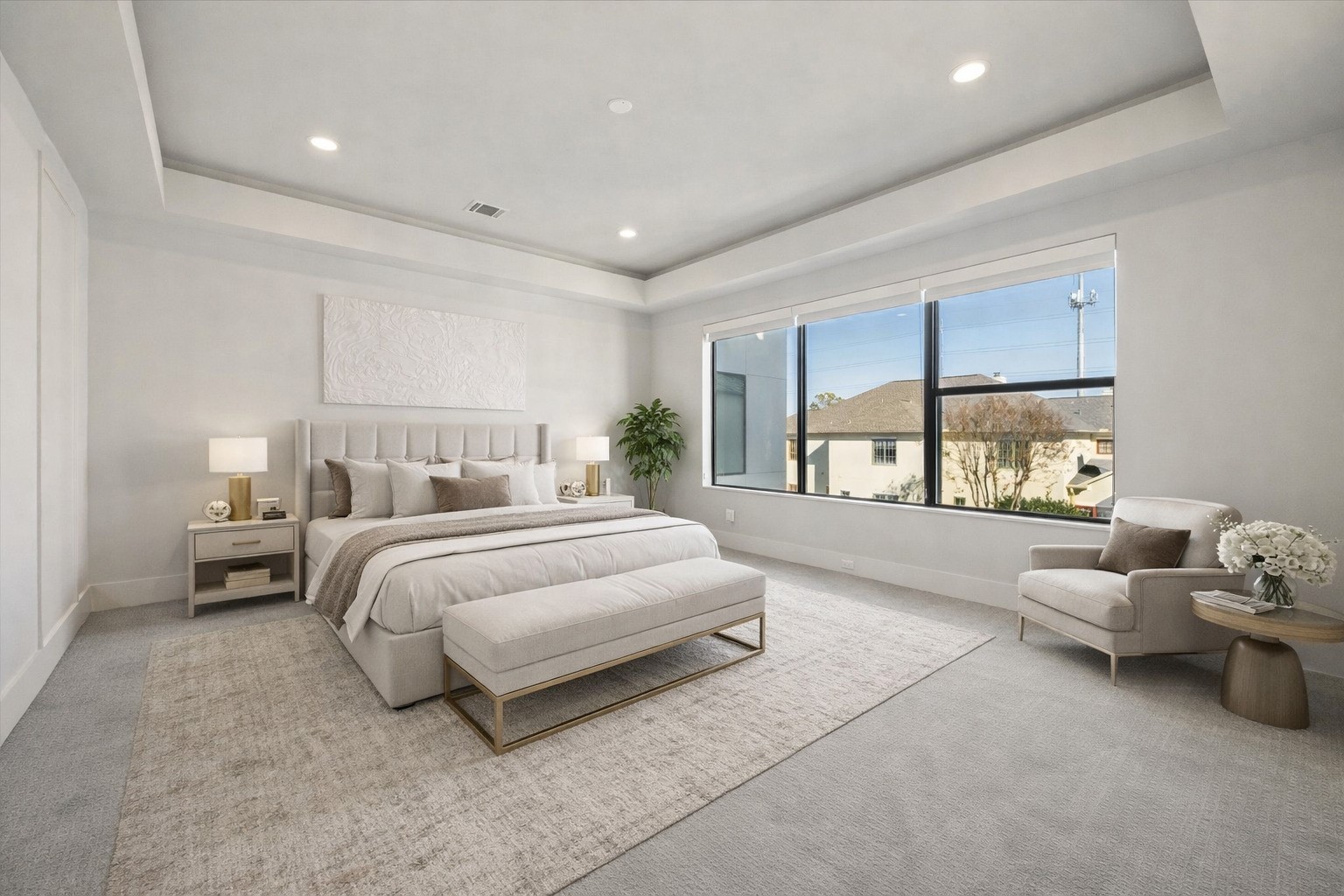 4112 Feagan Street Houston, TX 77007 - Photo 6 of 8 a spacious bedroom with a bed and a large window