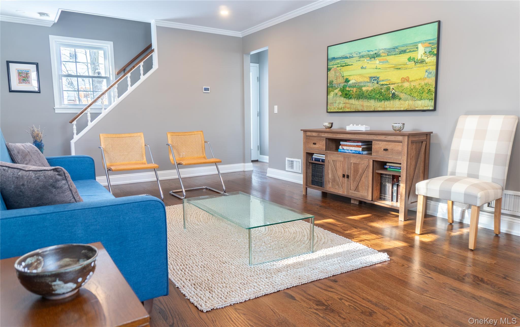93 Beverly Road White Plains, NY 10605 - Photo 3 of 14 a living room with furniture and a flat screen tv