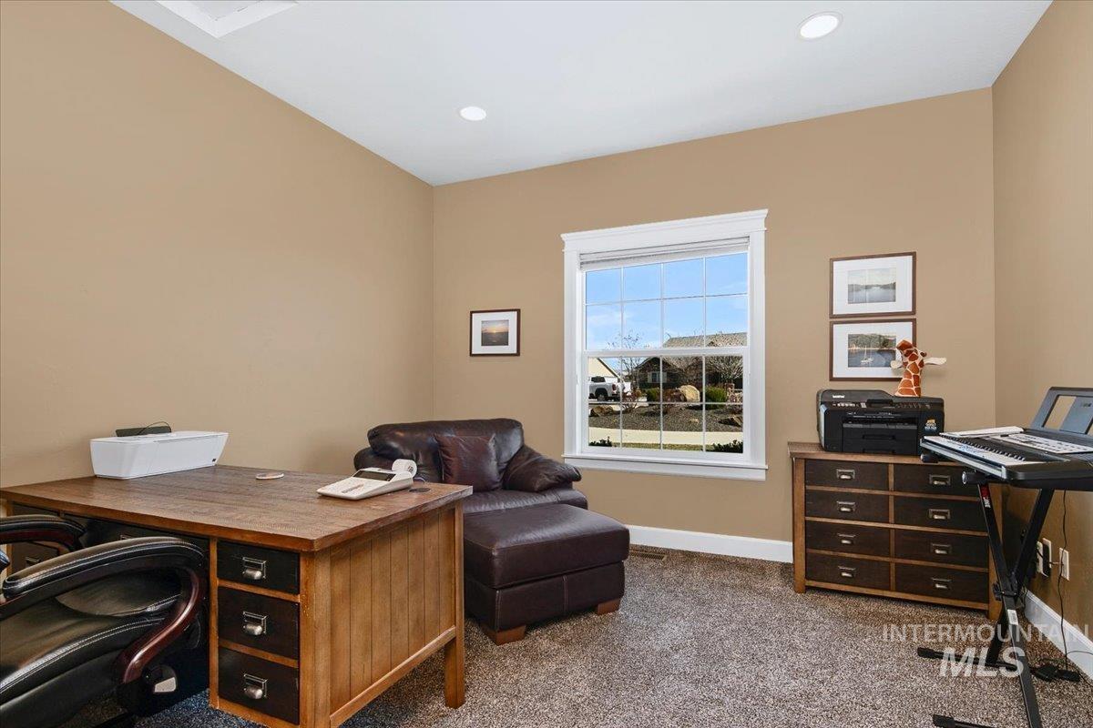 24053 Pheasant Ridge Court Middleton, ID 83644 - Photo 30 of 50 Office space with dark carpet and recessed lighting