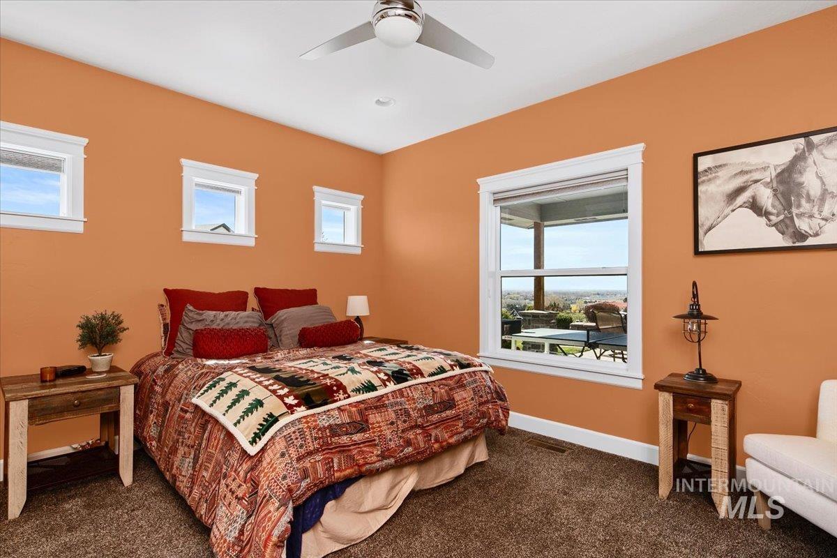 24053 Pheasant Ridge Court Middleton, ID 83644 - Photo 34 of 50 Bedroom with dark colored carpet and ceiling fan