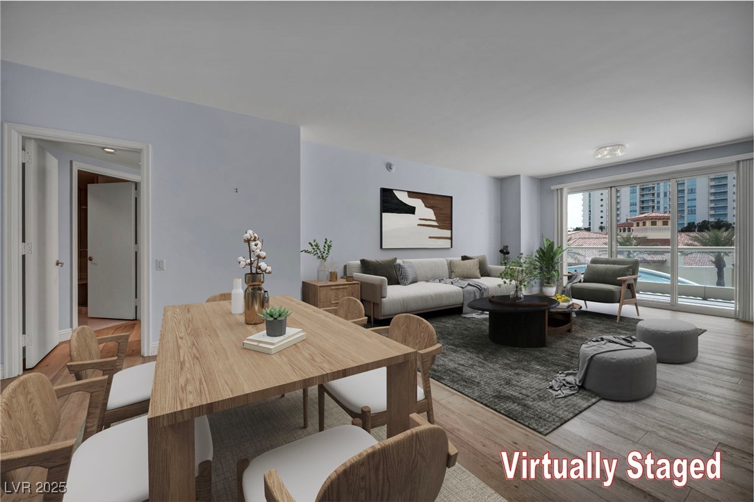 2777 Paradise Road, Unit 301 Las Vegas, NV 89109 - Photo 5 of 36 Living & Dining Room, virtually staged