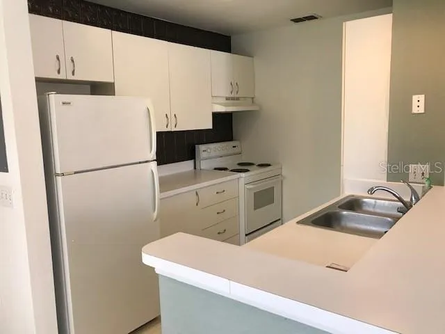 a kitchen with appliances a sink and a cabinets