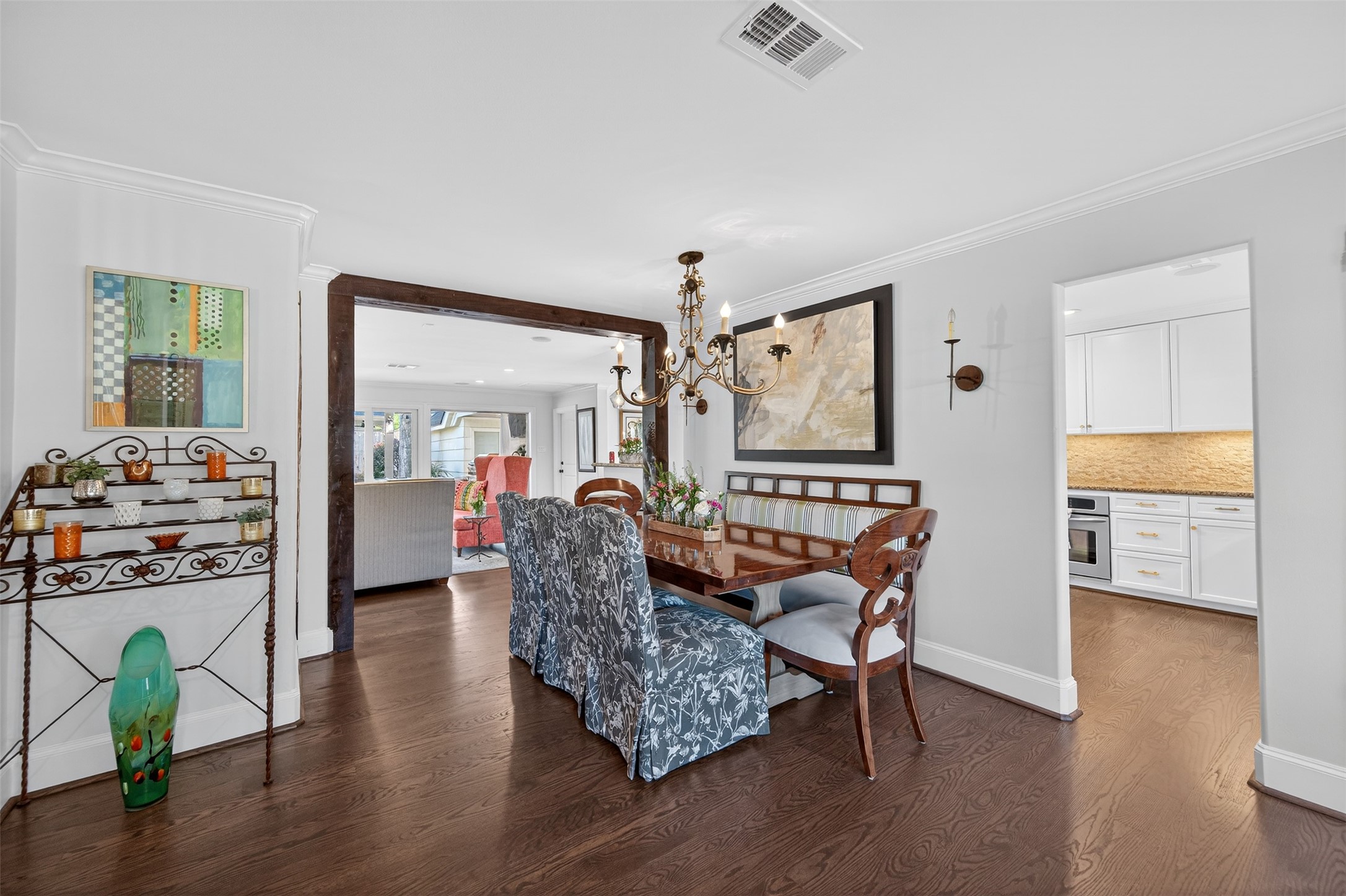 13315 Tosca Lane Houston, TX 77079 - Photo 9 of 42 a living room with furniture and a wooden floor