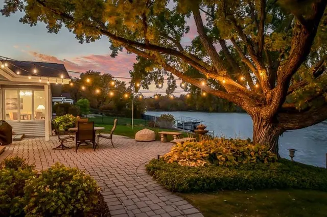 a view of a outdoor space with a patio