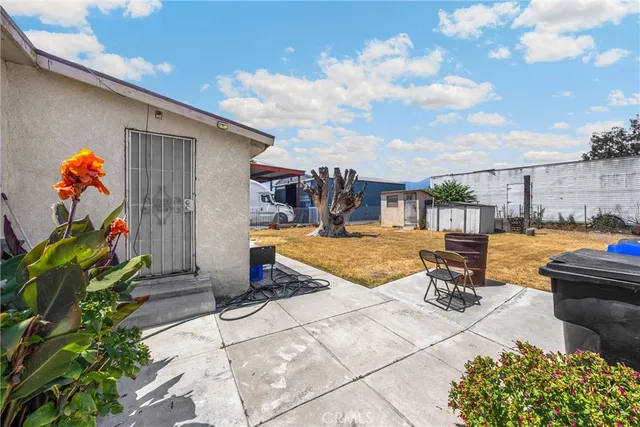 a view of a terrace with chairs