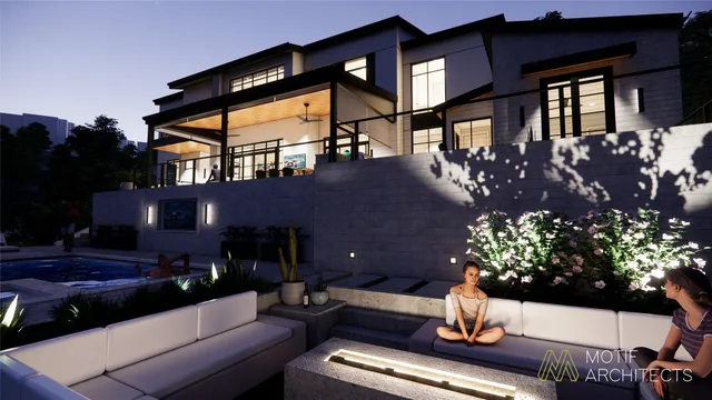 a building view with a outdoor space