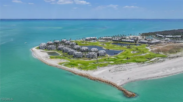 a view of a water with an outdoor space