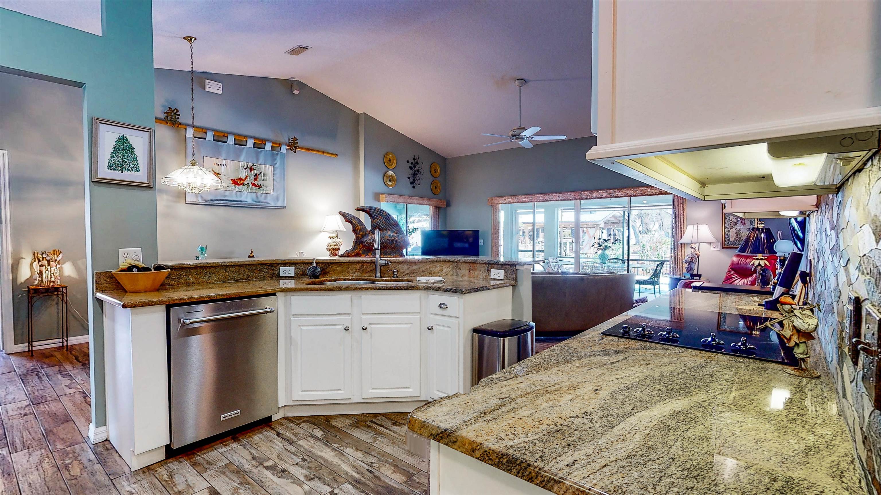 252 Desoto Road St. Augustine, FL 32080 - Photo 19 of 50 a kitchen with sink and view of living room