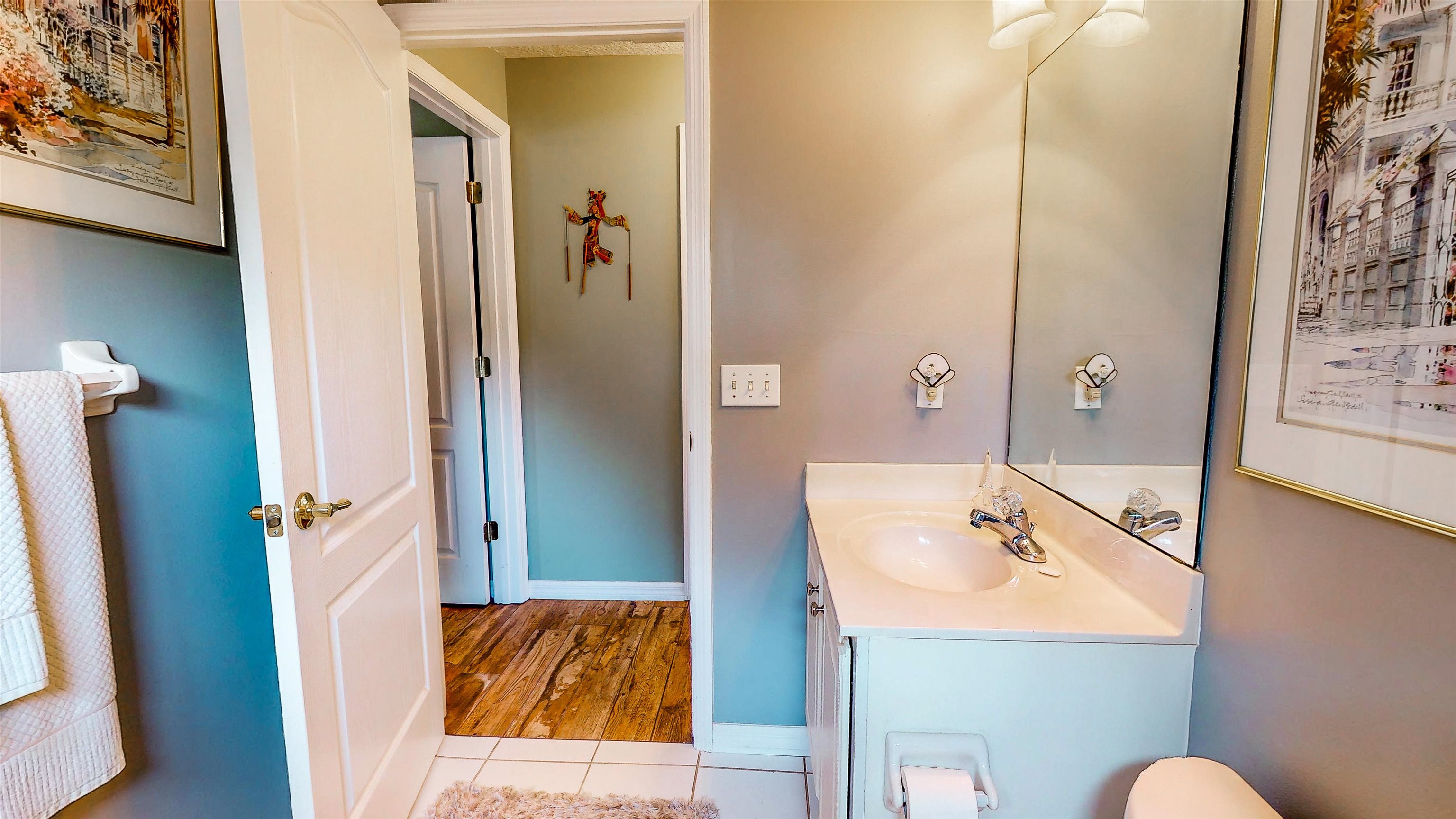 252 Desoto Road St. Augustine, FL 32080 - Photo 35 of 50 a bathroom with a sink and a mirror