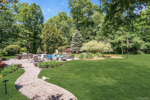 a view of a swimming pool with an outdoor space