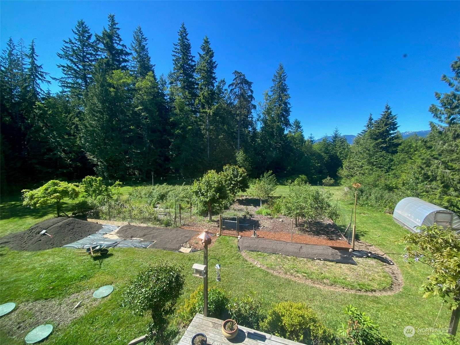 232 Peterson Road Port Townsend, WA 98368 - Photo 27 of 32 a view of a garden with a house