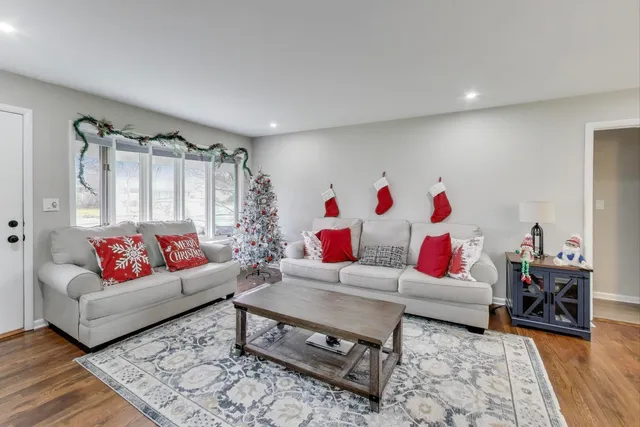 a living room with furniture and a couch