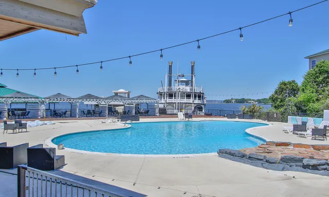 a view of a terrace with sitting area