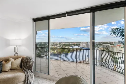 a balcony view with a couch