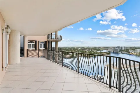 a balcony view with city view