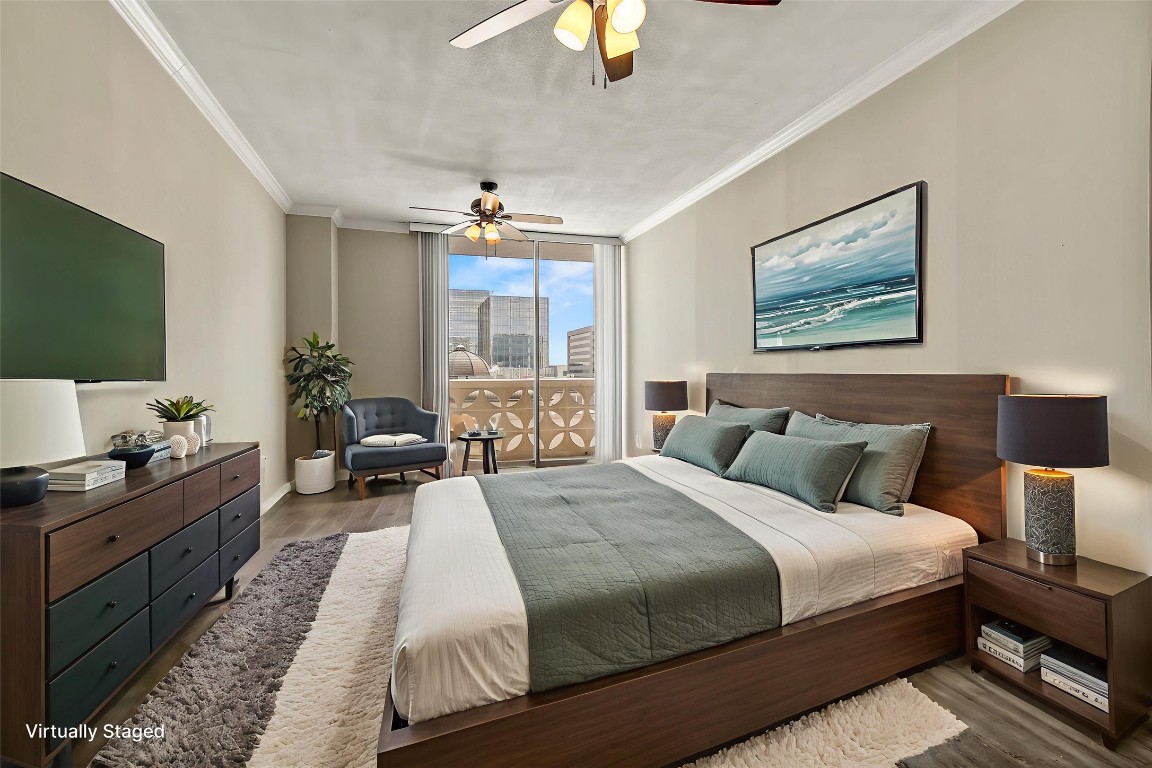 1801 Lavaca Street, Unit 5F Austin, TX 78701 - Photo 15 of 37 Virtually staged primary bedroom
