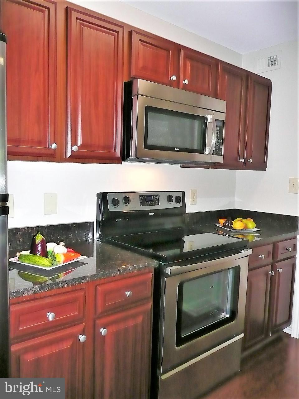 3903 Penderview Drive, Unit 1535 Fairfax, VA 22033 - Photo 10 of 36 a kitchen with stainless steel appliances wooden cabinets and a stove top oven