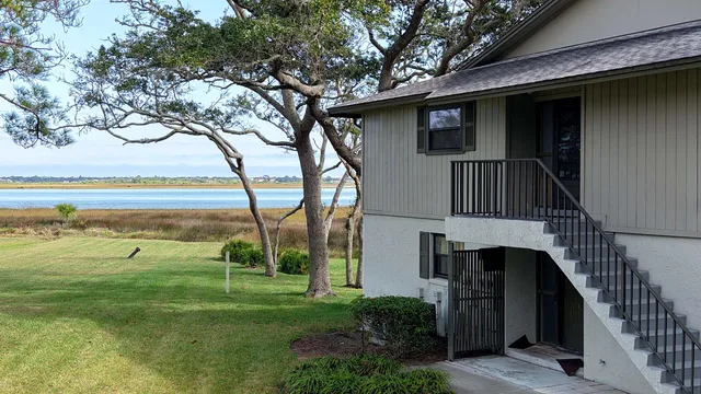a view of a balcony with an outdoor space