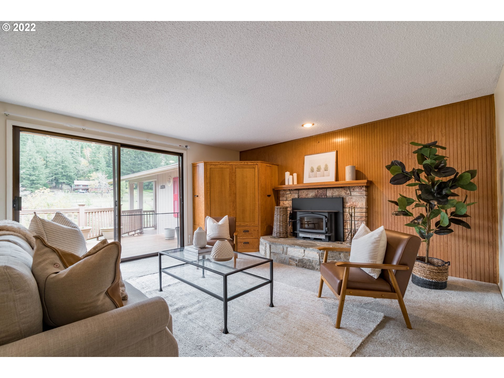 37911 Shenandoah Loop Springfield, OR 97478 - Photo 6 of 32 a living room with furniture a fireplace and potted plants