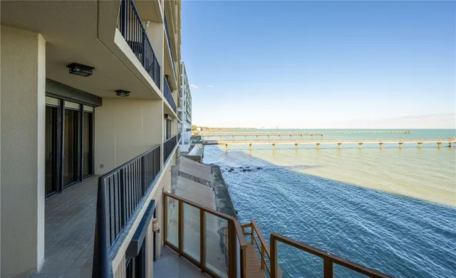 a view of an ocean from a balcony