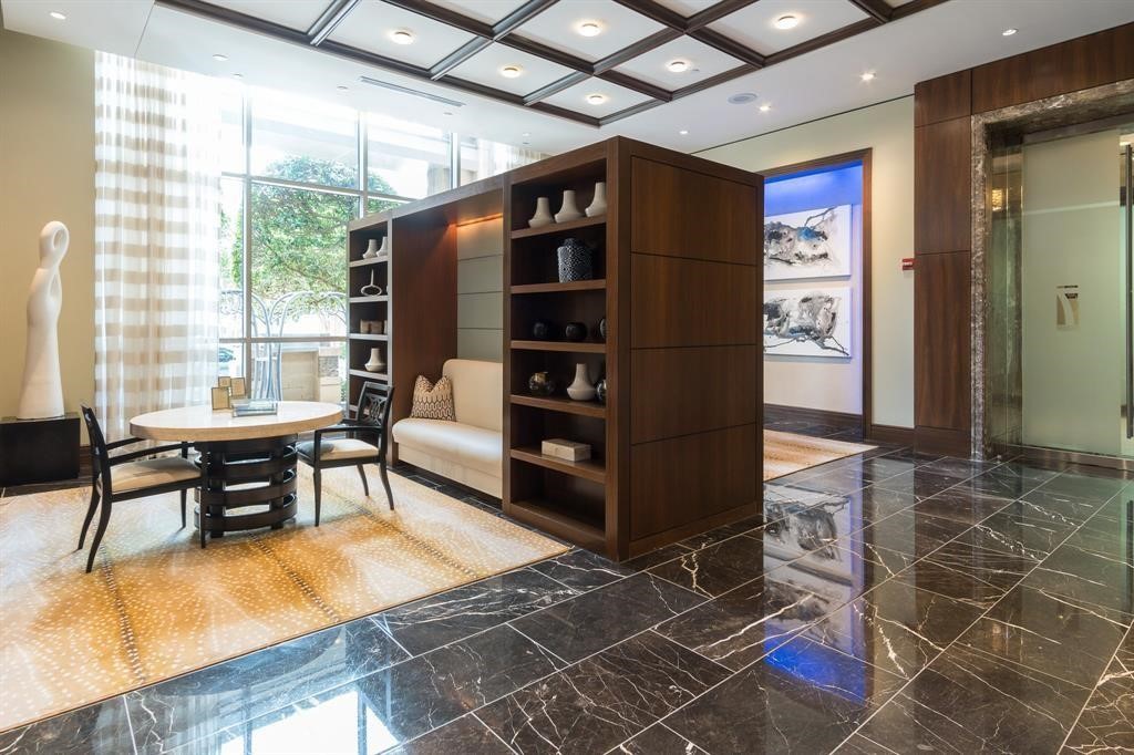 7 Riverway, Unit 2011 Houston, TX 77056 - Photo 17 of 25 a living room with furniture a flat screen tv and a window