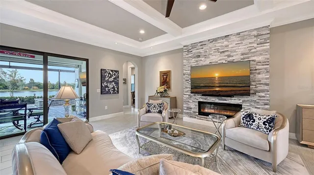 a view of an outdoor dining space with a table and chairs