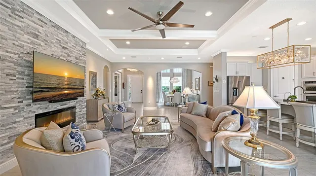 a kitchen with a table chairs stove and cabinets